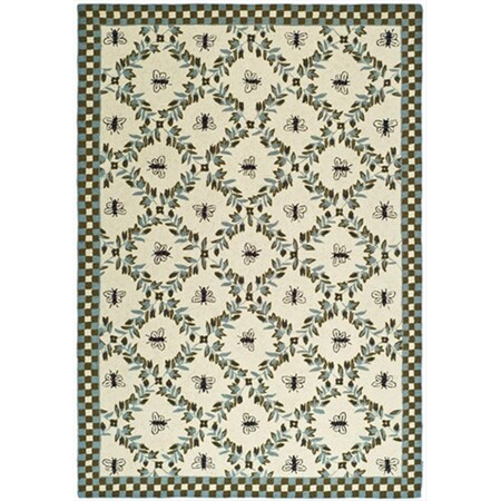 Safavieh 2 ft. 6 in. x 12 ft. Runner Country and Floral Chelsea Ivory and Blue Hand Hooked Rug HK55G-212
